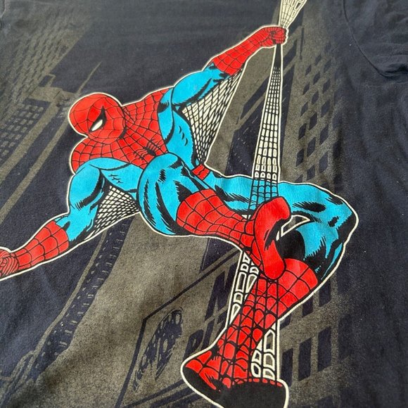 Marvel Spider-Man Old Navy Youth Size M Size 8 Black Short Sleeve T-Shirt - Picture 2 of 6